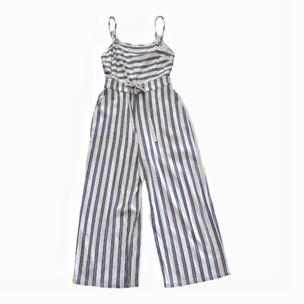 GREYLIN Blue & White Striped Jumpsuit Size S Spaghetti Straps Summer Vacation